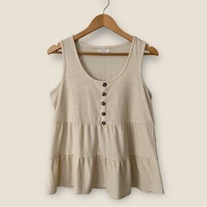 Maurices Striped Button Front Babydoll Tanktop